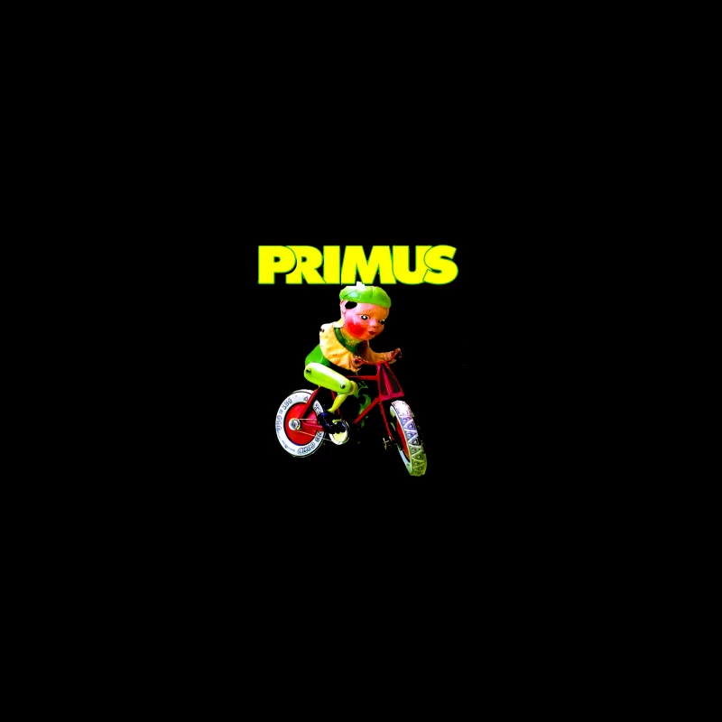 Primus Band Logo with Surreal Vintage Toy Bicycle Art Coffee Mug