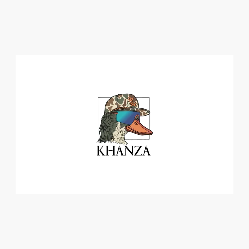 Urban Duck Logo with Camo Hat and Sunglasses - Khanza Mascot Design Travel Mug