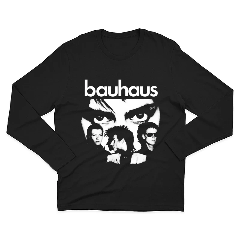 Abstract Bauhaus Portrait Sketch in Black and White Male Long Sleeve T-Shirt