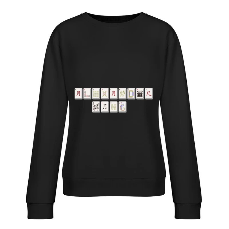 Mahjong-Spielsteine Sammlung Damen Pullover Sweatshirt