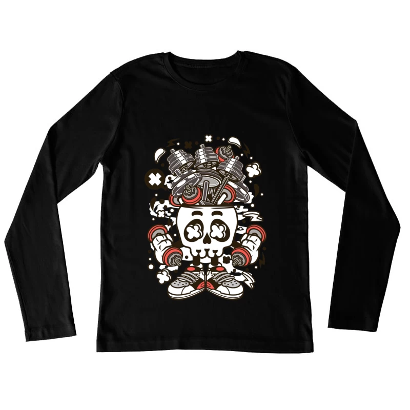 Crâne de musculation créatif Femme Manches Longues T-Shirt
