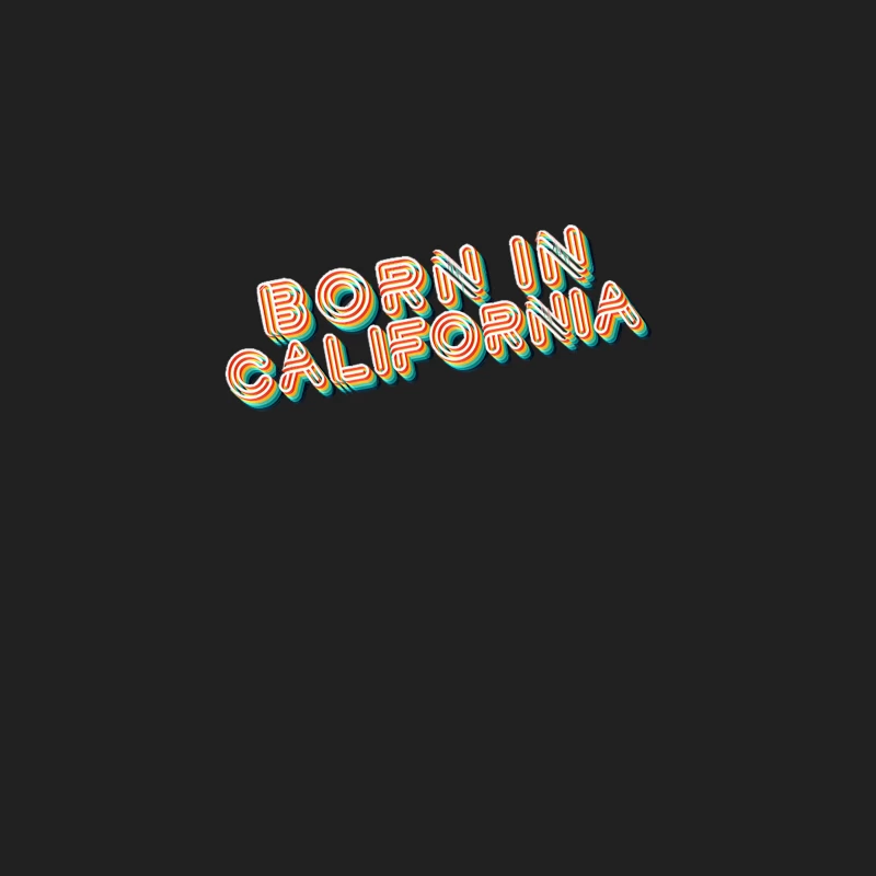 Born In California - 80_s Retro Style Typographic Design Bucket Hat