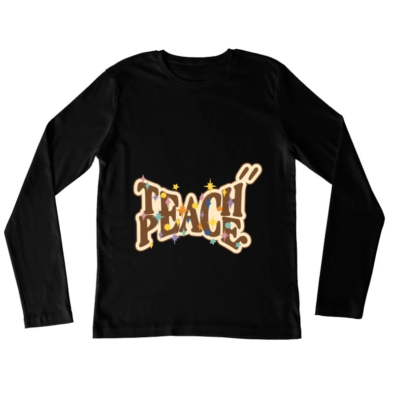 Retro Schriftzug mit funkelnden Sternen Damen Langarm T-Shirt