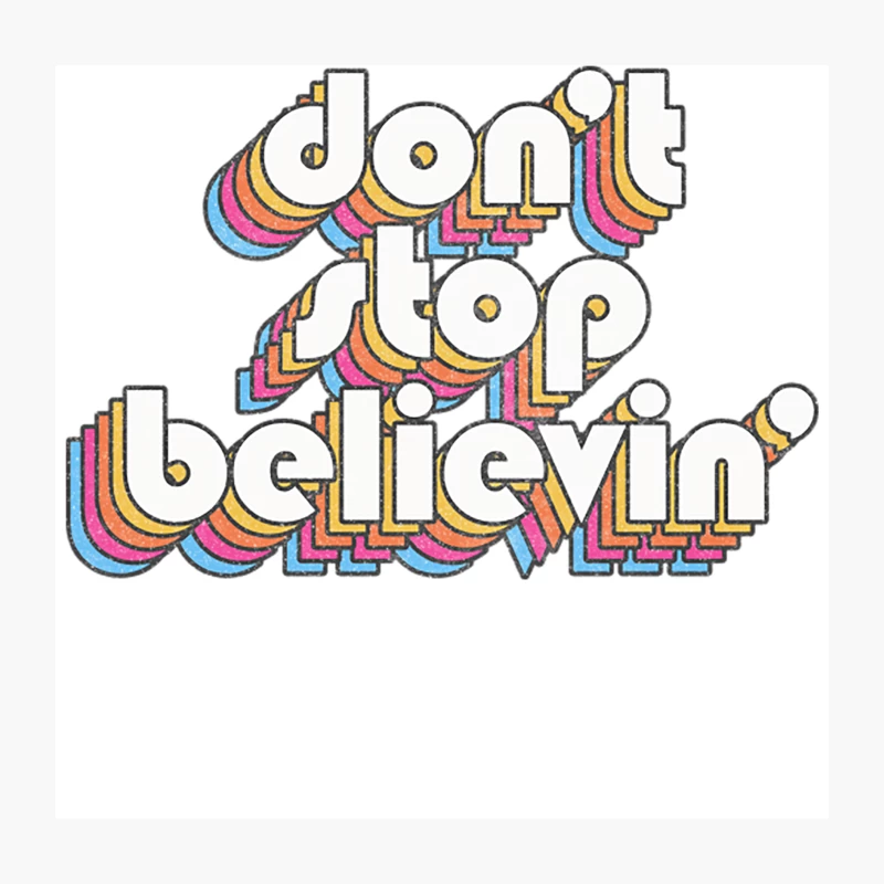 Don_t Stop Believin_  Lyrics Typography Design Throw Pillow