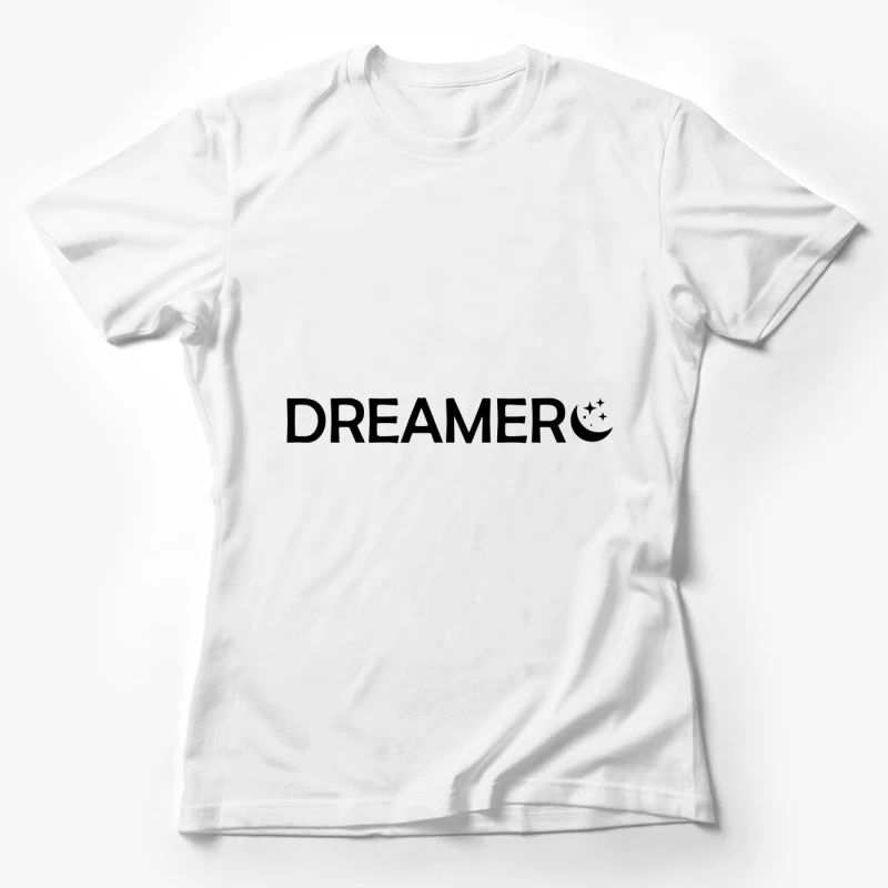 Minimalistic Night Illustration with Moon and Stars Female T-Shirt