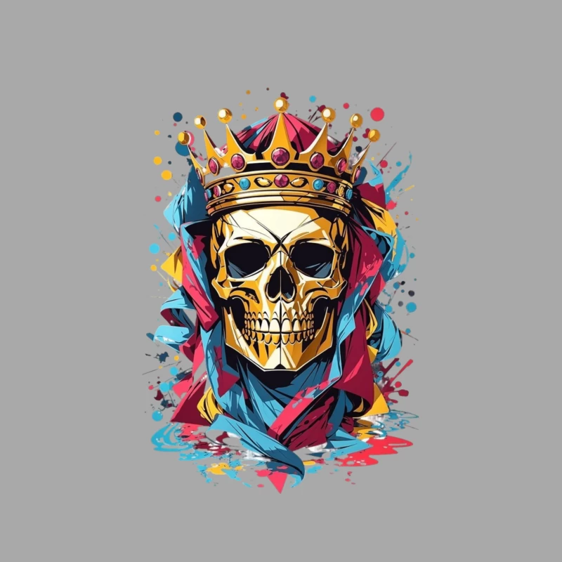 Artistic Skull with Crown Male Pullover Hoodie