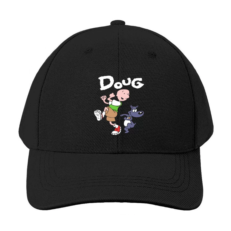 Cartoon Character Running with Dog Baseball Cap