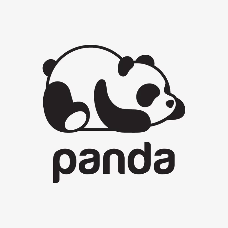 Schlafender Panda Logo Herren Langarm T-Shirt
