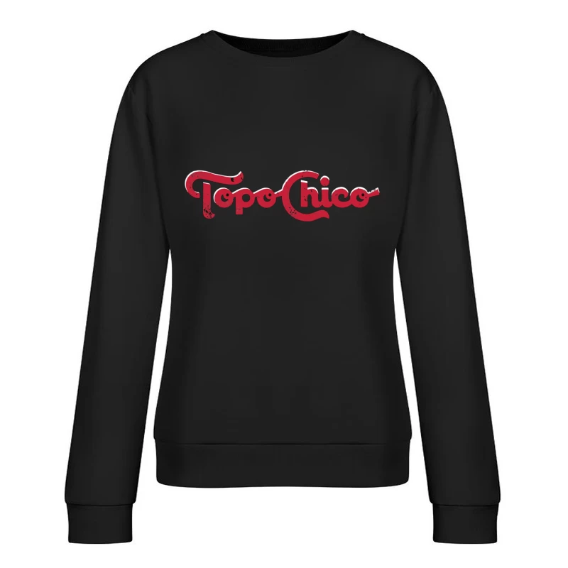 Vintage Topo Chico Red Logo Design Female Pullover Sweatshirt