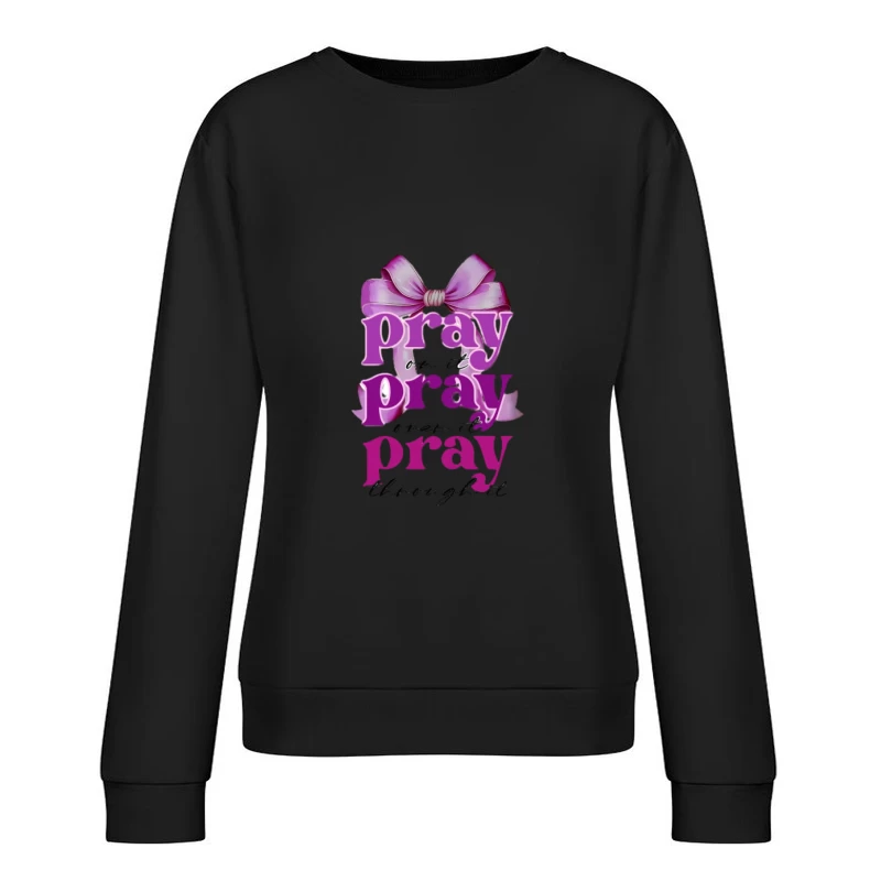 Design de prière avec motif de ruban Femme Sweat-shirt à enfiler