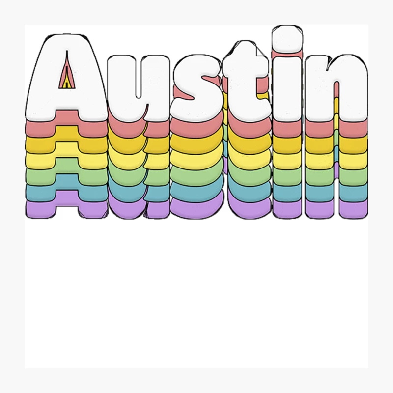 Austin, Texas  Retro Typography Design Pin