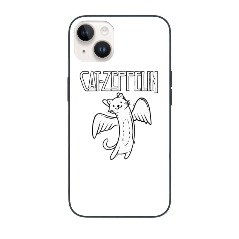 Flying Cat Zeppelin Logo - Musical Band Cartoon iPhone Case