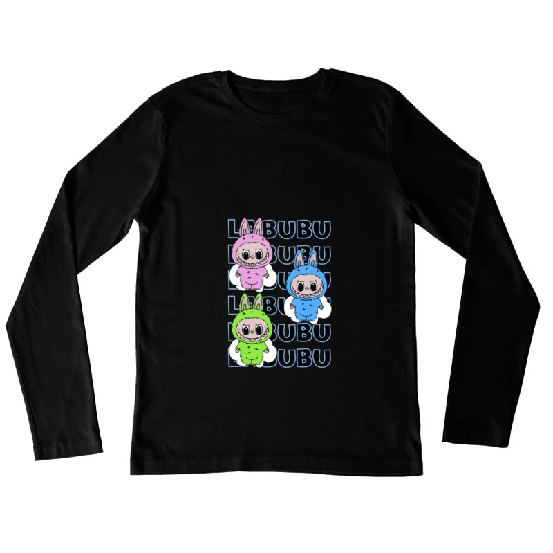 Sourires colorés des personnages LiBubu Femme Manches Longues T-Shirt