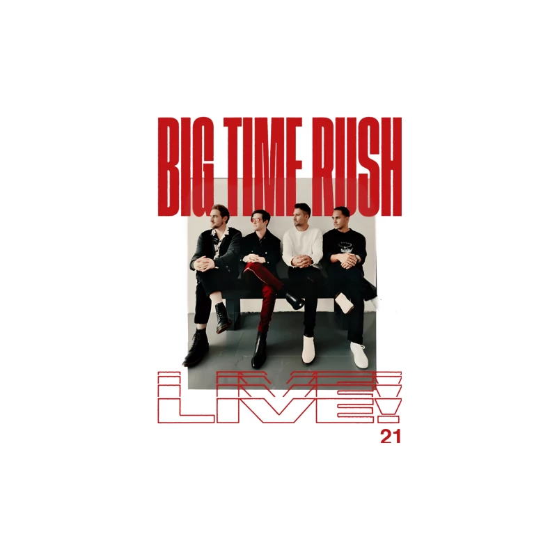 Big Time Rush Band Promotional Photo with Red Typography Design iPhone Case