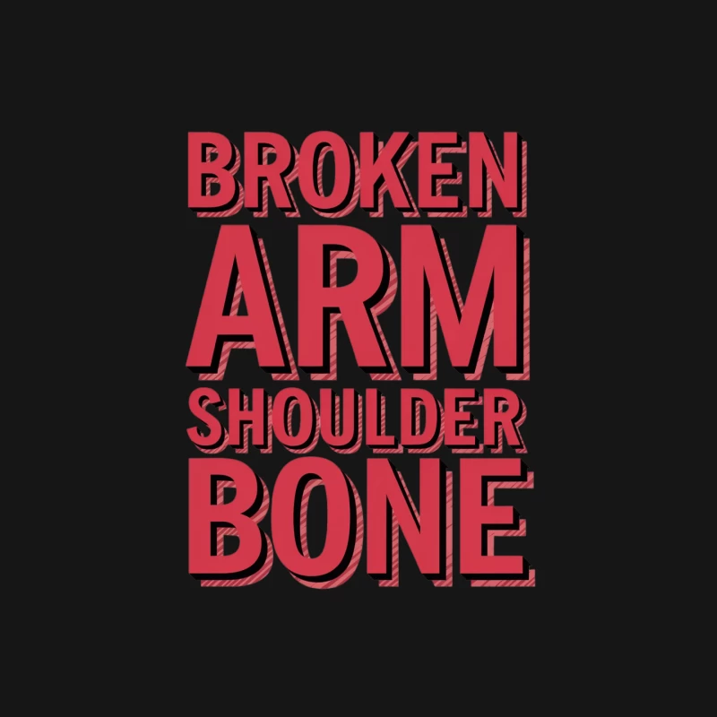 Bold Red 3D Typography: Broken Arm Shoulder Bone Mouse Pad