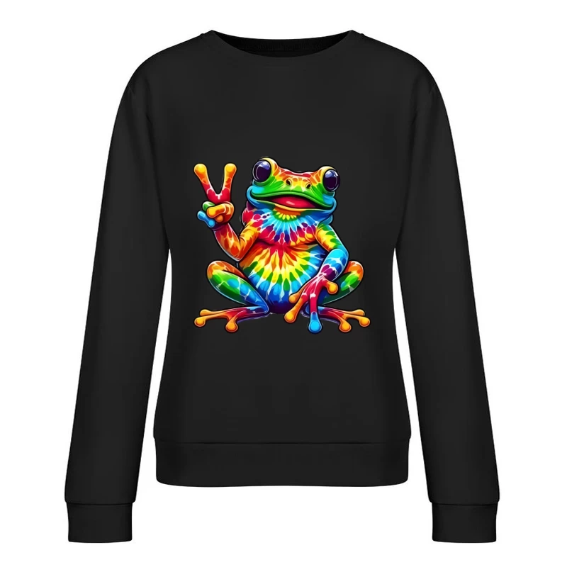 Bunte Frieden Frosch Damen Pullover Sweatshirt