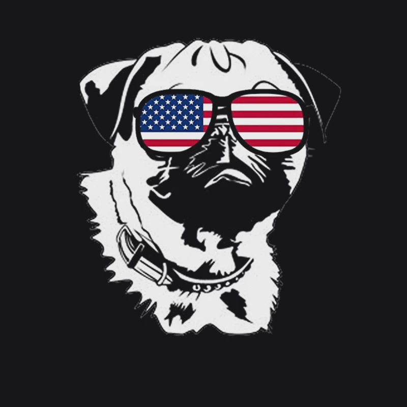 Chien avec lunettes drapeau américain Homme Sweat à capuche