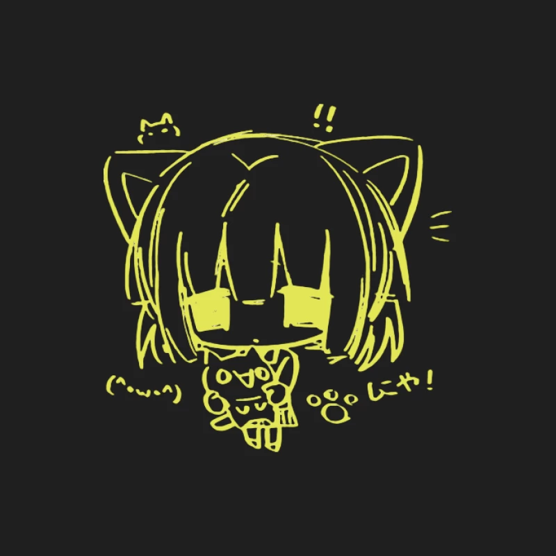 Kawaii Katze Chibi Skizze Herren Tanktops