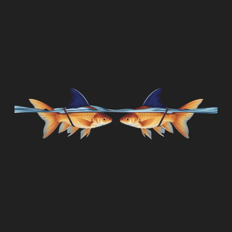 Surreal Goldfish with Shark Fins: A Creative Aquatic Illusion Bucket Hat
