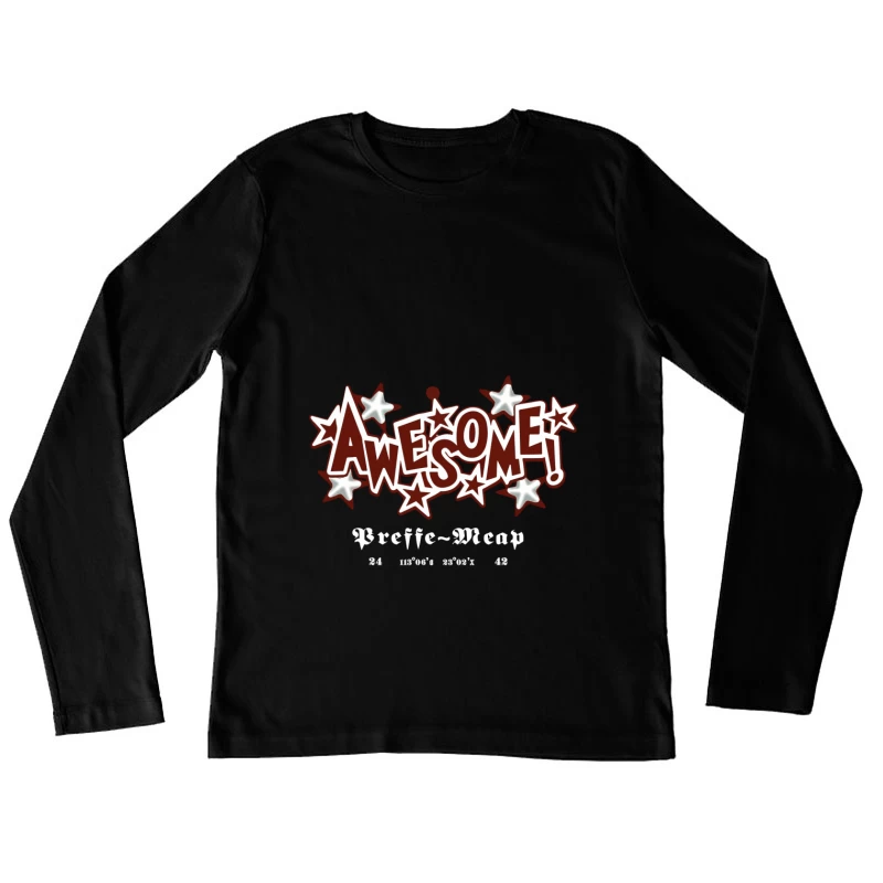 Fantastisches Design mit Sternen und Text Damen Langarm T-Shirt