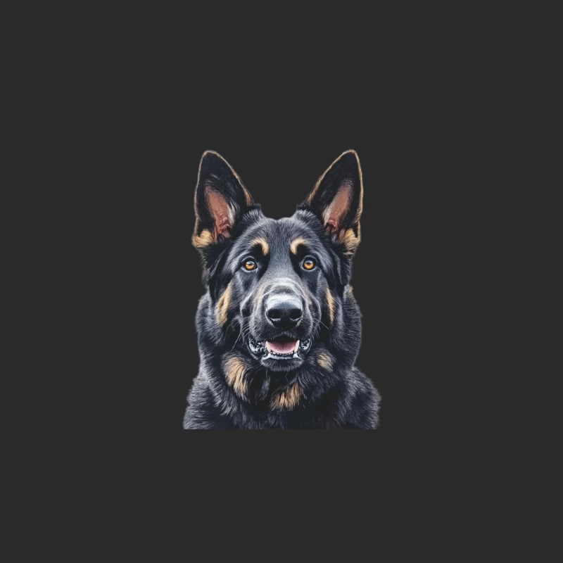 Striking Portrait of an Alert German Shepherd Dog Baseball Cap