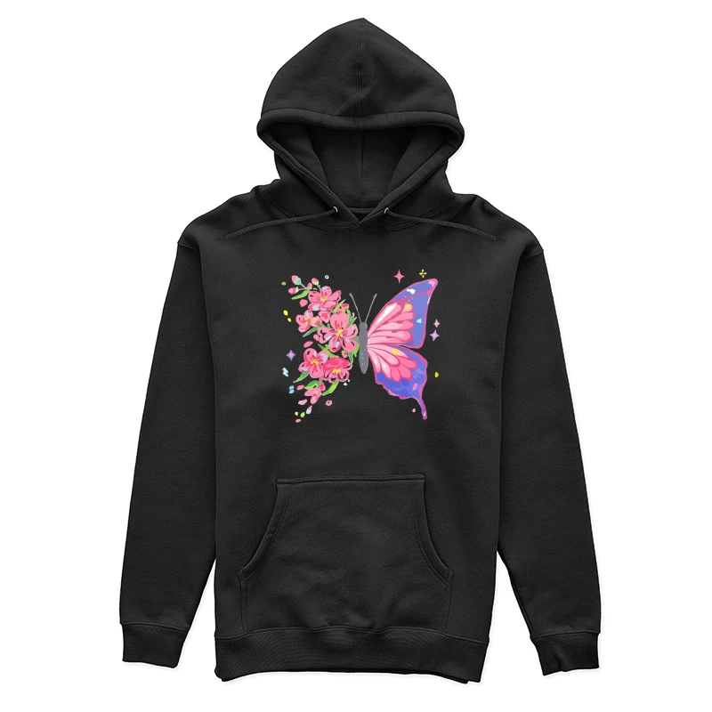 Schmetterling mit Blüten Damen Pullover Hoodie
