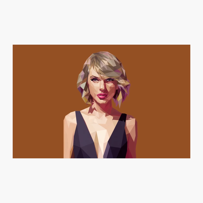 Geometric Low Poly Portrait of Blonde Pop Star Travel Mug