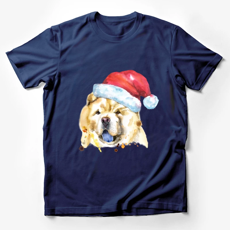 Chien de Noël avec Chapeau Rouge Homme T-Shirt