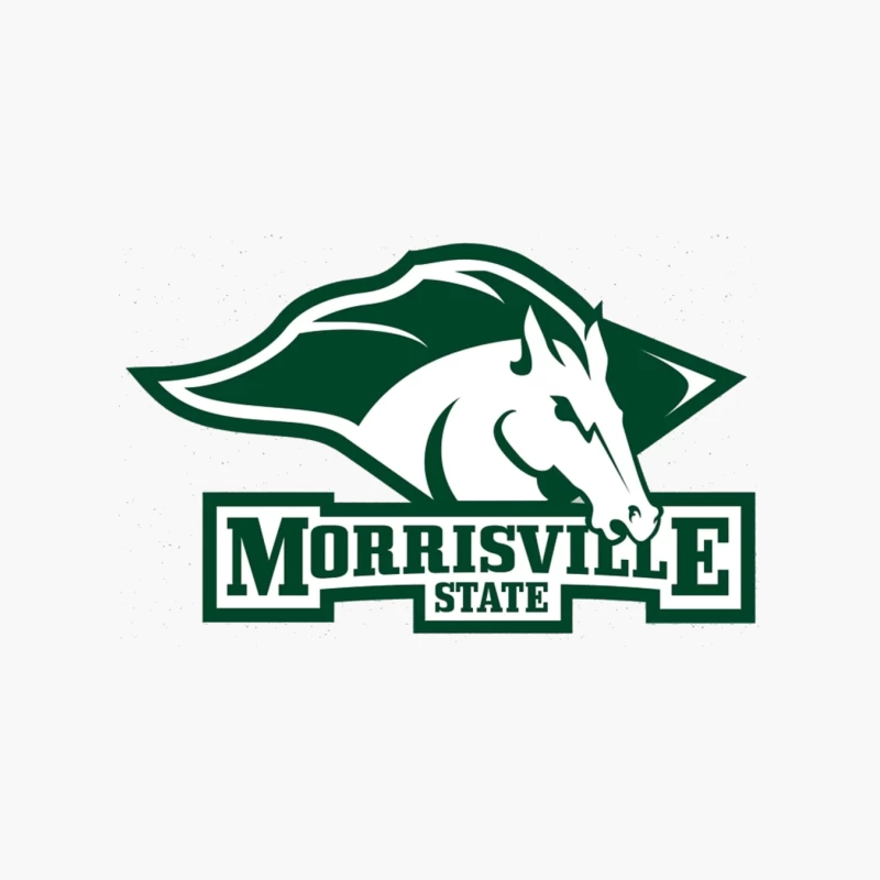 Morrisville State College Athletics Logo with White Horse Mascot Cotton Tote Bag