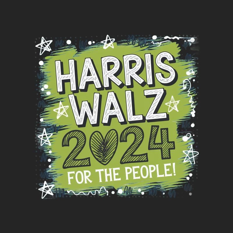 Harris Walz 2024 Campaign Poster in Hand-Drawn Style Female Pullover Sweatshirt