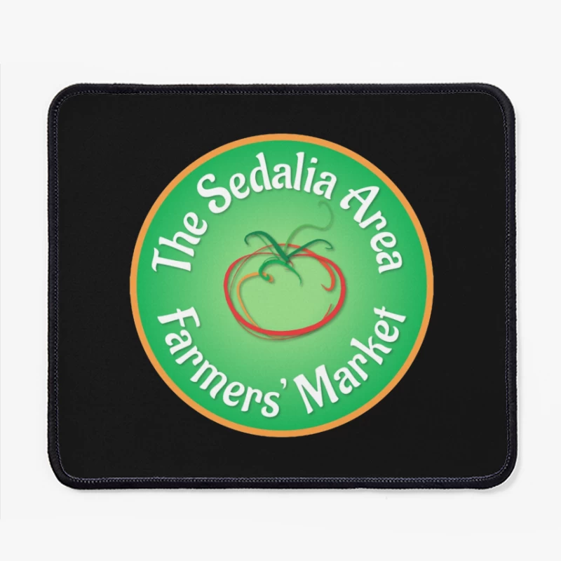 Sedalia Area Farmers' Market Circular Green Logo with Tomato Design Mouse Pad