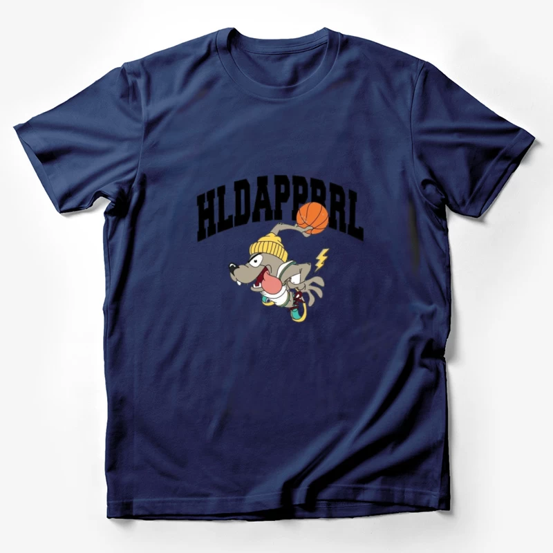 Cartoon Hund mit Basketball Herren T-Shirt