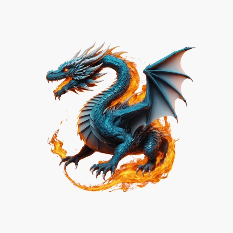 Mythical Fire-Breathing Dragon Cotton Tote Bag