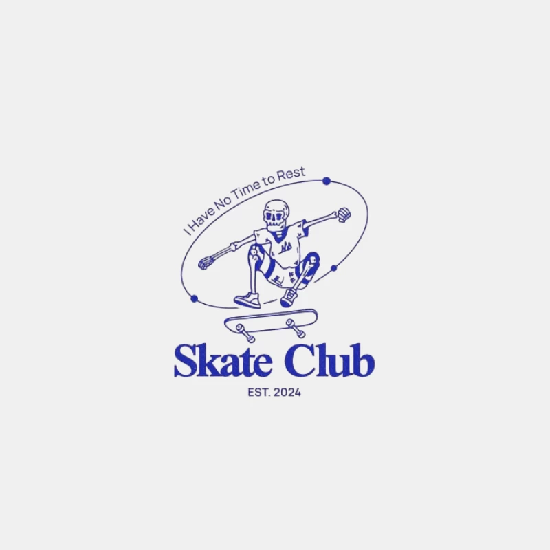 Skate Club Est 2024 Design mit Skelett Skater Herren Tanktops