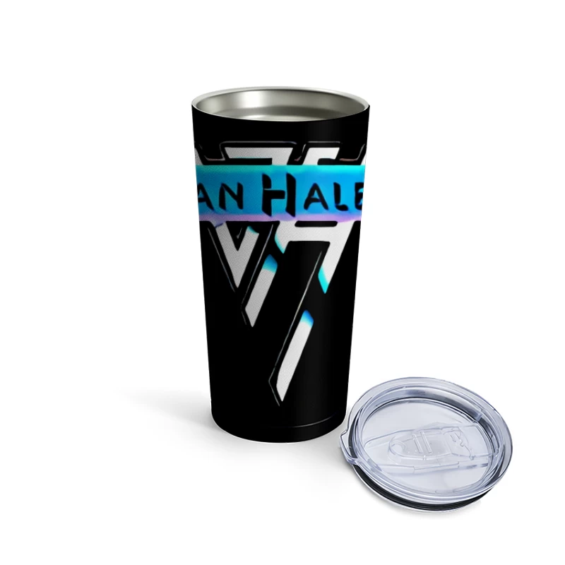 Van Halen Classic Band Logo in Retro 80s Style Travel Mug