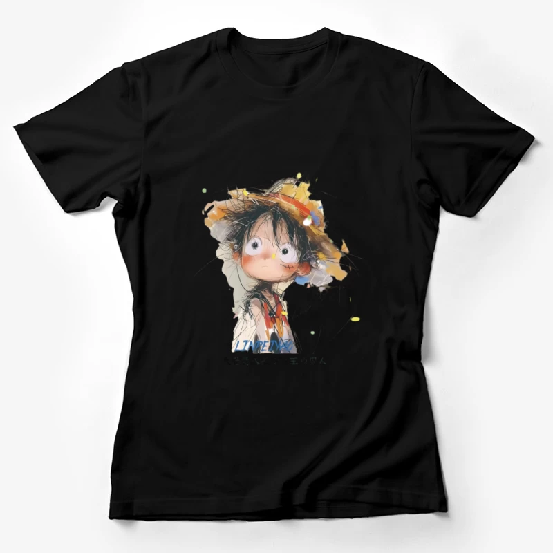 Niedlicher Anime-Charakter in Strohhut Damen T-Shirt