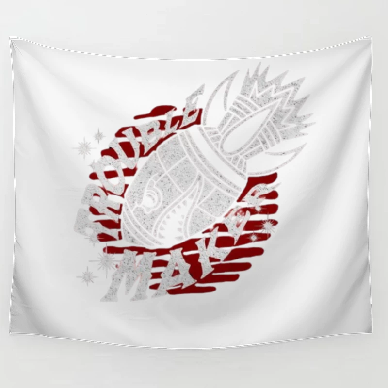 Fairy Tail Anime Guild Symbol in Red and White Tapestry