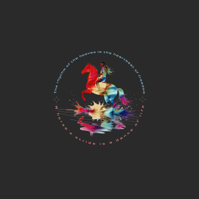 The Dance of Freedom: A Colorful Horse Ride Baseball Cap
