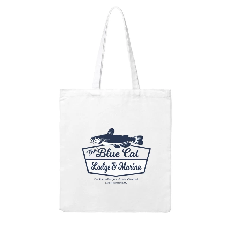 Blue Cat Lodge & Marina Restaurant Logo at Lake of the Ozarks Cotton Tote Bag