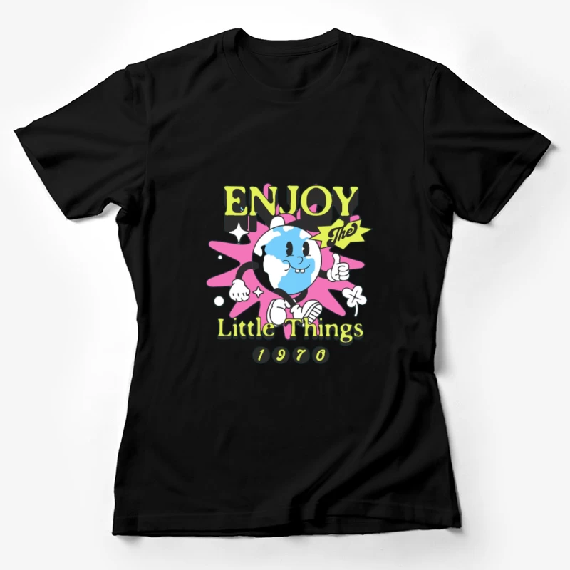 Genieße die kleinen Dinge Welt Cartoon Damen T-Shirt