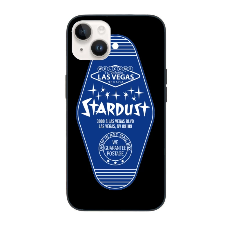 Vintage Stardust Las Vegas Hotel Blue Key Tag Design iPhone Case