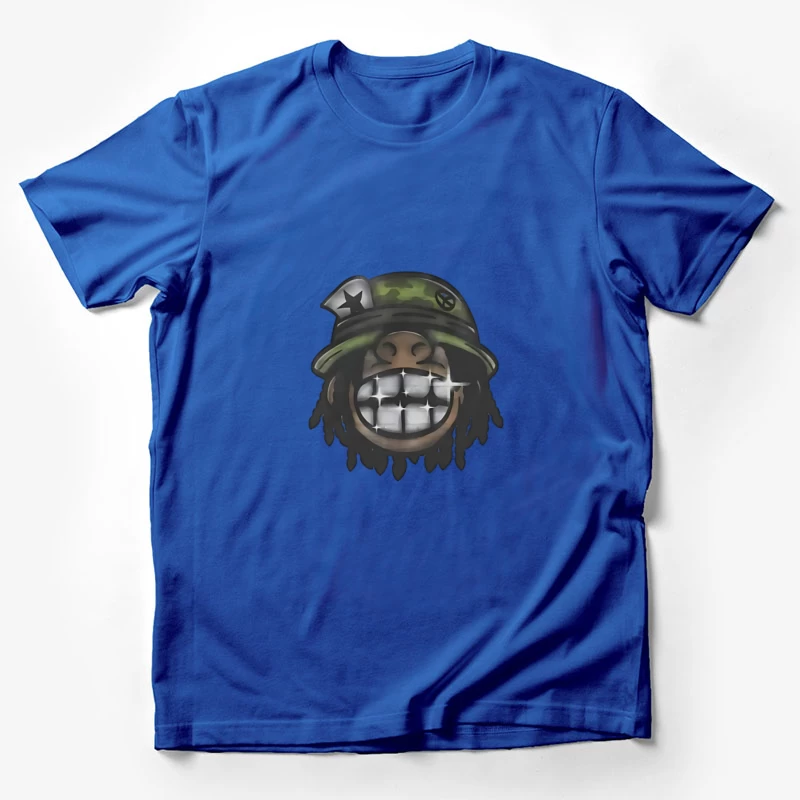 Visage souriant avec chapeau camouflage Homme T-Shirt