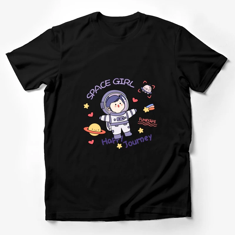 Weltraum-Mädchen auf fröhlicher Reise Herren T-Shirt