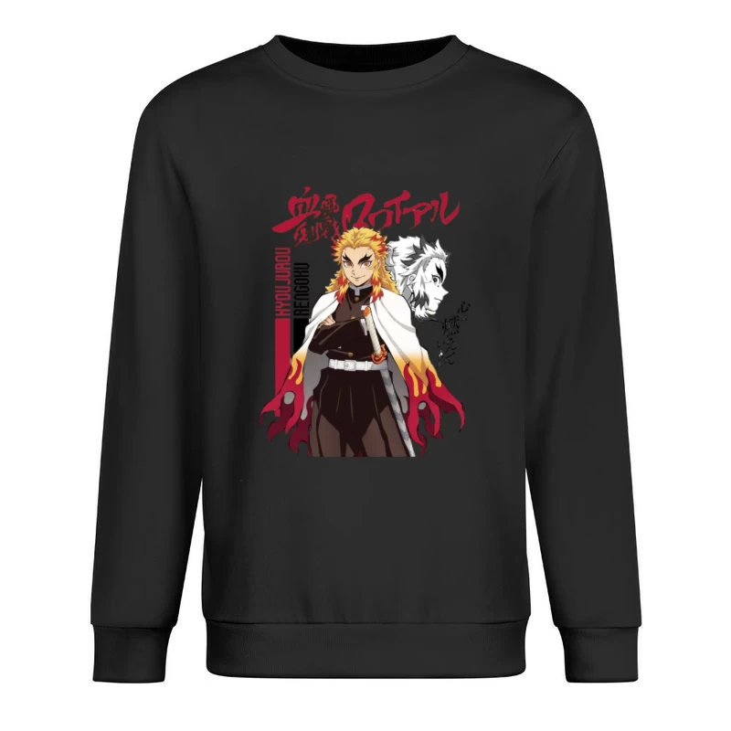 Anime Krieger mit Flammenschwert Herren Pullover Sweatshirt
