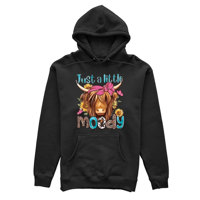 Kuh mit Blumen und Schleife Damen Pullover Hoodie