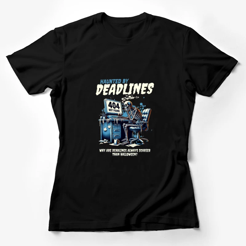 Skelett am Schreibtisch mit Deadlines Damen T-Shirt