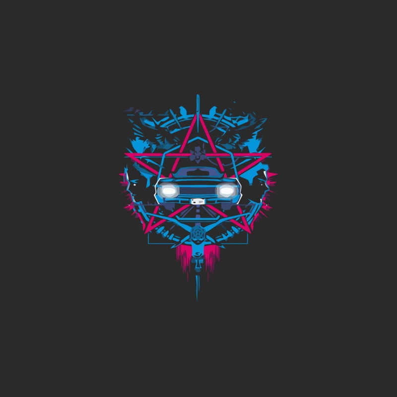 Abstract Retro Car Geometric Design Baseball Cap
