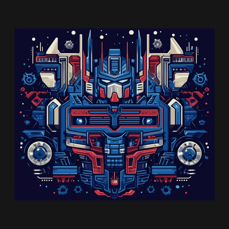 Geometric Robot Transformer Mechanical Art Illustration Mouse Pad