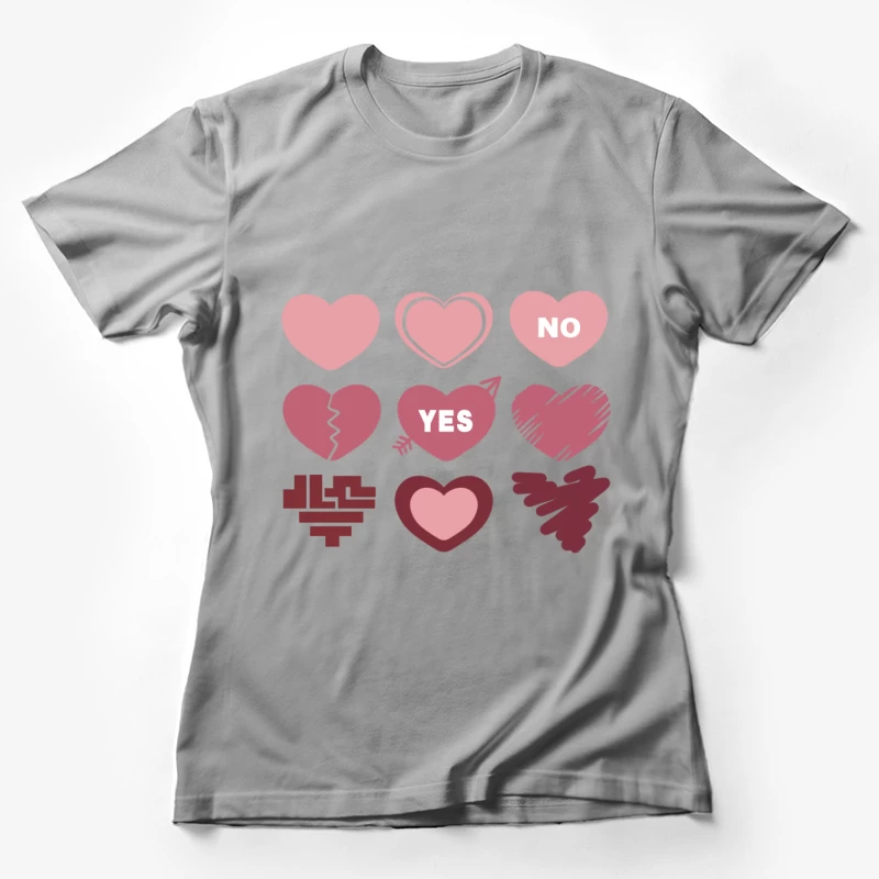 Verschiedene Herzsymbole Damen T-Shirt