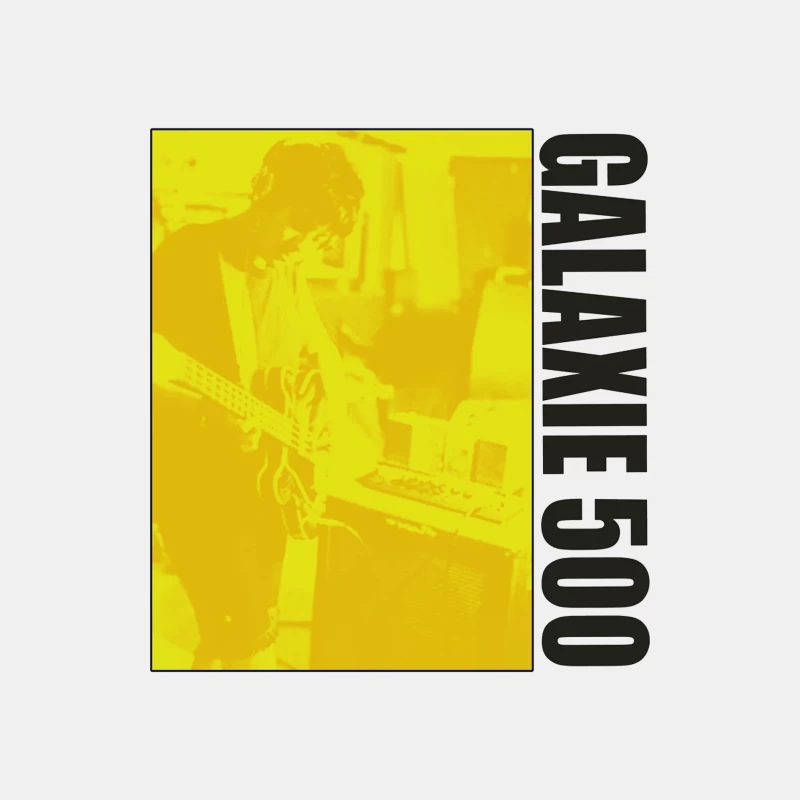 Galaxy 500 Yellow-Filtered Album Cover with Guitarist Male Tank Top